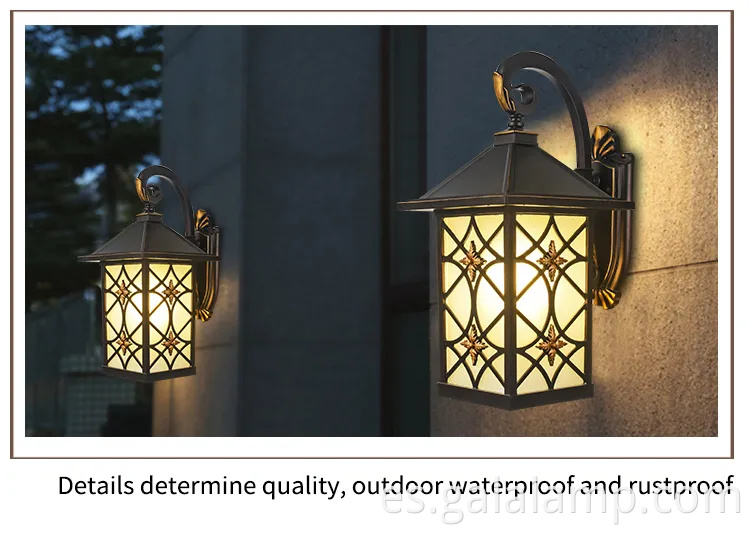 Elegante luz de pared LED europeo al aire libre para casas elegantes